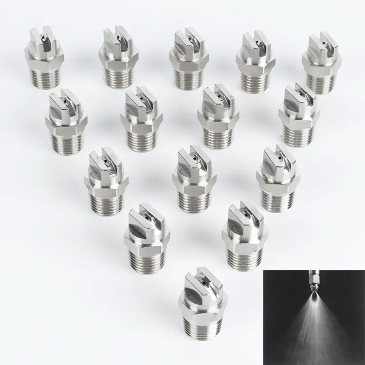 BYCO High Pressure 1/2"1/4"1/8" Anti clog Stainless steel vee jet flat spray nozzles