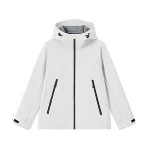 Veste coupe-vent à capuche unisexe, couleur unie contrastée avec doublure intérieure, vêtements de travail d'hiver - Product Image 3