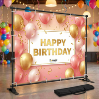 ZRX 8x10 pieds – Support de scène télescopique professionnel en aluminium robuste pour toile de fond et présentoir de sol, idéal pour les fêtes d'anniversaire