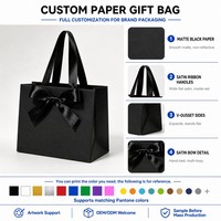 Sac de courses personnalisé en papier recyclé écologique avec poignée en ruban, résistant à l'humidité, impression numérique, gaufrage/débossage pour