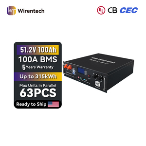Batería de Montaje en Rack 5.12KWh, Almacén en EE. UU., Sistema de Almacenamiento de Energía 51.2V 100Ah, UPS de Respaldo, Entrega Rápida - Product Image 1