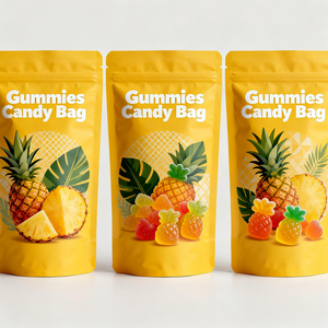 Bolsa de Gomitas de Piña Tropical con Impresión Personalizada de Fábrica, Bolsa Reutilizable con Cierre Hermético para Envasado de Snacks de Frutas - Product Image 1