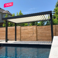 Pergola motorisée en aluminium 3x3m 3x4m 3x5m 4x4m 5x3m 6x4m avec toit à lames orientables imperméable pour jardin extérieur
