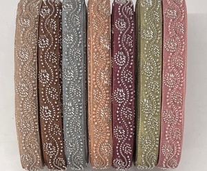 India Wholesale Bridal Lace Fabric with <b>Sequins</b> Embroidery Flowers Factory-Supplied Fabrics for Women's Dresses - Product Image 3