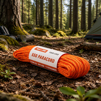 Cordon de parachute tactique en paracorde robuste 550 de 4 mm, corde en nylon pour survie, vente en gros, corde de maintien pour tente de camping en extérieur, personnalisable