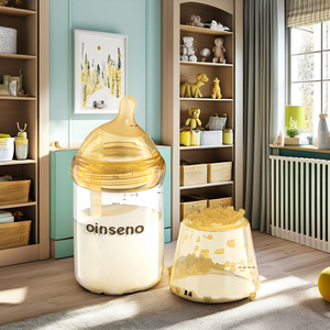 Échantillon Gratuit de Petit Biberon en Verre Borosilicaté Élevé avec Fonction Anti-Colique et Sans BPA, Produits pour Nouveau-Né Incluant un Bouchon en PP - Product Image 2