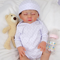 Encantador cuerpo completo de silicona realista 18 pulgadas muñecas Reborn modelo juguete hecho a mano silicona bebé niño lavable muñeca Reborn para regalo