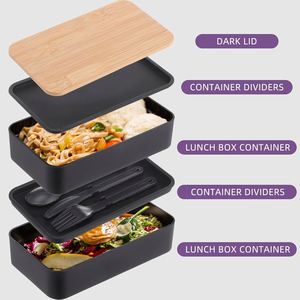 Boîte à lunch promotionnelle, boîte à bento de qualité alimentaire pour enfants et adultes, boîte à lunch double couche en PP avec sac à lunch et logo personnalisé - Product Image 4