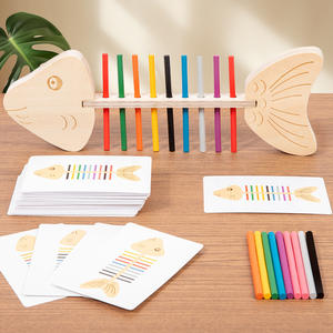 Puzzle en bois à emboîter en forme d'arête de poisson, jeu éducatif Montessori pour développer la motricité fine des enfants - Product Image 2
