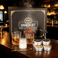 Kit de fumage de whisky en gros avec torche et copeaux de bois, ensemble d'infusion portable en bois pour cocktails, accessoires de bar, coffret cadeau