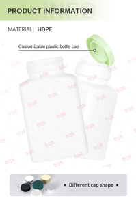 ขวดพลาสติกใสสำหรับวิตามินแบบแคปซูล ขนาด 250 มล. ผลิตจากพลาสติก HDPE เกรดอาหาร พร้อมฝาเกลียวสี  รองรับการปรับแต่ง - Product Image 3