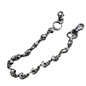 Cinturón de Aleación con Diseño de Calavera Estilo Hip-Hop Oscuro, Cadena con Conexiones Únicas, Detección de Agujas, 3.5cm de Ancho, 80cm de Largo - Product Image 5