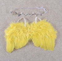 Bandeau de fleurs fait main ailes de plumes d'ange accessoires de photoshoot pour bébé accessoires élégants pour bébé ailes d'ange fournitures de fête d'halloween