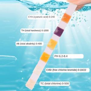Six-en-un pH pour bandelettes de test Surveillance de la qualité de l'eau Chlore total Chlore résiduel Dureté totale Acide cyanurique Valeur pH - Product Image 3
