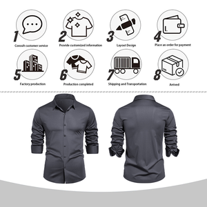 Camisa de Vestir de Trabajo de Manga Larga Personalizada para Hombre, Uniforme de Trabajo, Corte Entallado, Lisa, Formal, para Oficina - Product Image 3