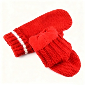 Mitaines de ski jacquard 100 % acrylique OEM/ODM, doublure polaire, pour sports d'hiver en extérieur, coupe-vent, personnalisables - Product Image 4