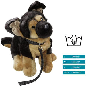 Realistische Pluizig Bont Dier Puppy Kid Begeleiden Buddy Home Decoratieve Zwarte En Bruine Zittende Duitse Herder Hond Knuffel - Product Image 2