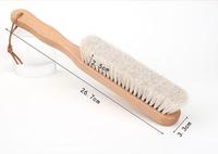 Peigne en cachemire Brosse à vêtements Brosse à charpie pour costumes, cachemire, laine, velours, daim et poils d'animaux-Grand manche en bois de noyer noir