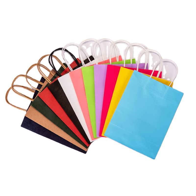 Wholesale Colorful Luxury Famous Brand Shopping Paper Bag Custom Printed Kraft Paper with Logo for Packaging Classic Style