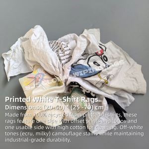 Trapos de Algodón Blancos de Alta Calidad con Logotipo e Impresión, Trapos de Limpieza Industriales Blancos - Product Image 2