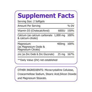 Kalsium Magnesium dengan seng & Vitamin D3 pendukung kesehatan tulang kapsul lunak suplemen diet untuk sistem imun - Product Image 2