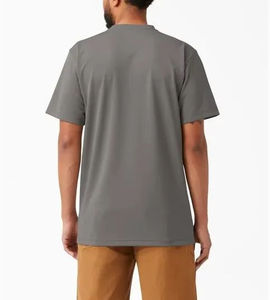 Camiseta de color sólido para hombre, ropa base de cuello redondo holgada elástica con hombros normales y material de poliéster/algodón - Product Image 5