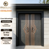 Portes d'entrée extérieures de luxe en composite pour villas résidentielles, modèle 2026 OEM PSL, en promotion