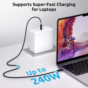 Câble USB 4 prenant en charge l'affichage <span class=keywords><strong>HD</strong></span> 8K et la télévision <span class=keywords><strong>HD</strong></span>, transfert de données 40 Gbps, charge rapide 240W, USB Type C vers C pour téléphone/ordinateur portable/moniteur - Product Image 4