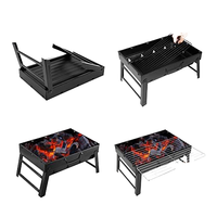 Gril à charbon de bois Portable pliable adapté au Camping en plein air BBQ Beach Grill Smoker Grill pour cuisiner Camping randonnée pique-niques