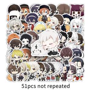 50ชิ้น/เซ็ต Q ver. Dazai Osamu <span class=keywords><strong>bungou</strong></span> <span class=keywords><strong>stray</strong></span> สุนัขตกแต่งกระเป๋าเดินทางกันน้ำหน้าต่างรถแล็ปท็อปสติกเกอร์การ์ตูนอะนิเมะ - Product Image 6