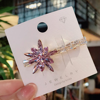 Pinces à cheveux pour dames élégantes fleurs réfléchissantes en strass accessoires de cheveux pour filles barrettes en cristal pour femmes