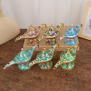 Wholesale Medium Aladdin Magic Lamp 21*11cm, Creative Metal Ornament, Home Decor Housewarming <b>Gift</b> - Product Image 2