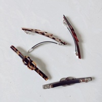 Barrette à cheveux minimaliste coréenne style Instagram en acétate fait main, texturée et droite, pour adultes, pour queues de cheval - cadeau