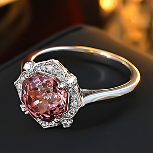 <strong>Millennium</strong> Rose Cutting Tungsten <strong>Ring</strong> Light Luxury All-match Inlaid Diamond Elegant High-grade Niche Design Simple <strong>Ring</strong> - Product Image 1