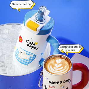 แก้วกาแฟเก็บความร้อนพร้อมฝาปิดทำจากสแตนเลสแก้วกาแฟพร้อมหลอดสำหรับเดินทาง - Product Image 5