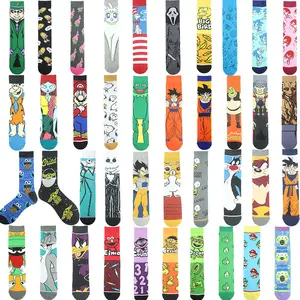 Hete Verkoop Superheld Marvel Mario Anime Sokken Stripfiguur Meias Grappige Cartoons Mode Animados Calcetines Mannen Cartoon Sokken