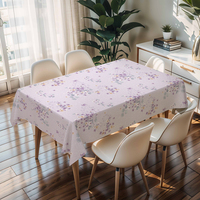 Nappe Florale Romantique RNPT, Housse de Table Douce au Toucher, Nappe Imprimée en PVC Imperméable pour Mariage, Fête, Maison