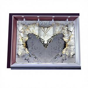 Grande dalle de granit Patagonia du Brésil, polie, avec veinage assorti et rétroéclairée, pour murs d'hôtel - Product Image 1