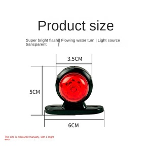 Mini Feu de Position LED Rond Double Face Bicolore 12V 24V IP68 pour Camion Remorque Fourgonnette Pick-up Marque LJZ Garantie 1 An - Product Image 2