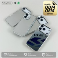 Coque de téléphone antichoc effet miroir, vente en gros, fabricant de coques, impression personnalisée UV, coque transparente pour iPhone 17 16 15 14 13 Pro Max