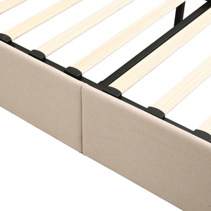 <b>Queen</b> <b>Size</b> Adjustable Upholstered Platform <b>Bed</b> with Hydraulic Storage System-Modern Beige Apartment-Friendly - Product Image 5