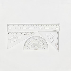 Linh Hoạt Trong Suốt Nhựa 20Cm Hình Học Cai Trị Thiết Lập Với 4 Miếng Cho Các Trường Học Và Văn Phòng Sử Dụng - Product Image 4