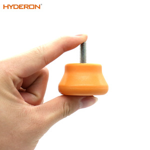 Patas Ajustables de Plástico Hyderon con Vástago Roscado Naranja para Muebles y Equipos, Ruedas Rígidas, Moldeado por Inyección - Product Image 4