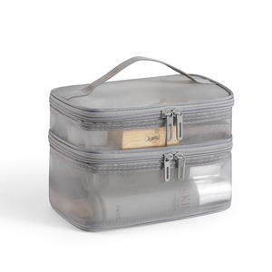 Portable Multifunctional <b>Travel</b> for <b>Toiletry</b> <b>Bag</b> Large Double-Layer Cosmetics <b>Bag</b> Zipper Closure Fashion Daily Use New Nylon - Product Image 6