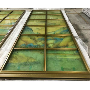 Hairline cepillado satén Oro Verde pintura paisaje barbilla estilo Acero inoxidable particiones para restaurante - Product Image 1