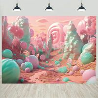 Latar Belakang Fotografi Peri Permen Kastil Tale, Latar Belakang Tema Berwarna Impian, Spanduk Pesta Baby Shower, Ulang Tahun, Dapat Disesuaikan