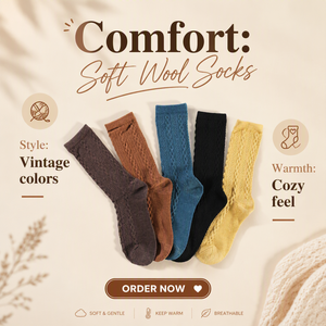 Mode Hiver Chaud <span class=keywords><strong>Fantaisie</strong></span> En Gros Équipage Femmes Chaussettes En Laine Épaisse - Product Image 1