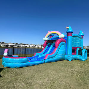 Structure gonflable combinée Château et toboggan aquatique sur le thème de la plage estivale, avec <span class=keywords><strong>piscine</strong></span>, pour la <span class=keywords><strong>location</strong></span> - Product Image 4