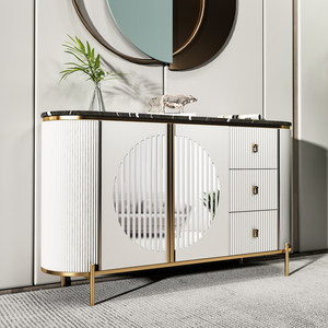Aparador de Lujo Ligero Color Taupe, Mueble de Almacenamiento para Sala de Estar, Muebles Modernos para el Hogar - Product Image 1