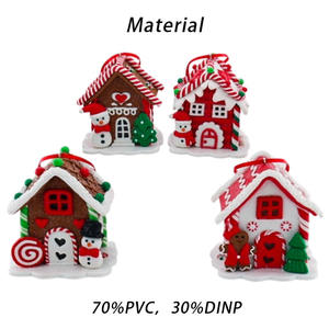 Arbre de Noël fait à la main pain d'épice Led décoration de maison avec bonhomme de neige et cannes de bonbon et arbre à <span class=keywords><strong>sucre</strong></span> suspendu ornement de cadeau de fête - Product Image 4